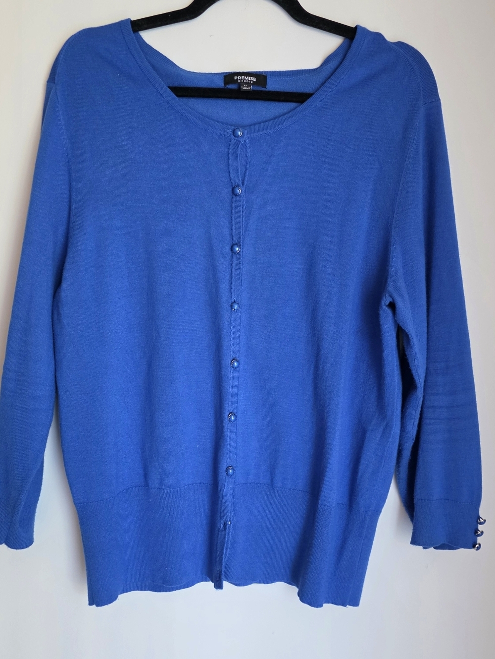 Premise Studio Sapphire Blue Button-Front Cardigan Size XL